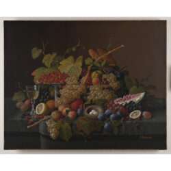 Severin Roesen, Still Life with Fruit and Bird's Nest