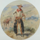 Charles Marion Russell, Trail Boss, ca. 1897, watercolor and graphite underdrawing on paper. Collection of the Kalamazoo Institute of Arts; Gift of the Estate of Martha Parfet, 2017.47.